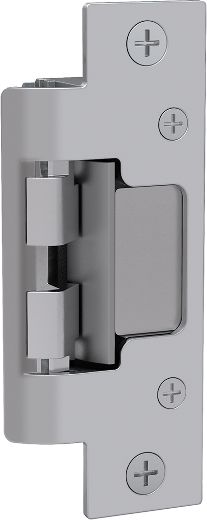 Fire Rated Electric Strike 12/24VDC/VAC, FS/FSE, No Frame Cutting, Complete Kit for Cylindrical Latches Max 5/8in Throw, Includes the 801 and 801A Faceplates, 630/US32D Stainless Steel