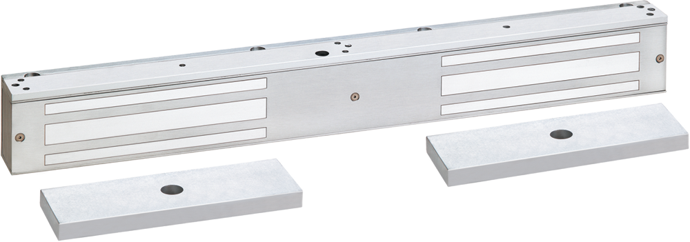 1200lbs EMLock Double Door Electromagnetic Lock, 12/24VDC, UL 294 Listed, Grade 1, 628/US28 Satin Aluminum