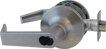 Storeroom Augusta Lever Lock, ICLC (6 Pin LFIC-Yale Large Format IC Prep, Less Core), 2-3/4 Backset, ANSI Strike, Grade 1, 626/US26D Satin Chrome