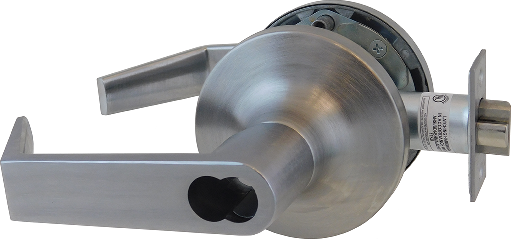 Apartment Augusta Lever Lock, ICLC (6 Pin LFIC-Yale Large Format IC Prep, Less Core), ANSI Strike, 2-3/4in Backset, Grade 1, 626/US26D Satin Chrome