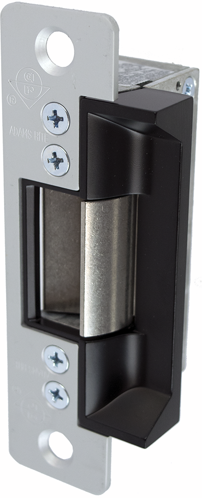 Electric Strike 12VAC Intermittent Fail Secure (FSE), (Field Reversible to FS), Radius Corner (RC), 1-1/4in x 4-7/8in Faceplate, 628/US28 Aluminum Clear Anodized