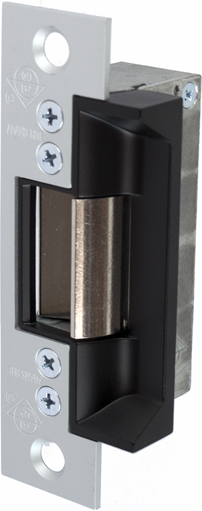 Electric Strike 24VAC Intermittent Fail Secure (FSE), (Field Reversible to FS), Square Corner (SC), 1-1/4in x 4-7/8in Faceplate, 628/US28 Aluminum Clear Anodized