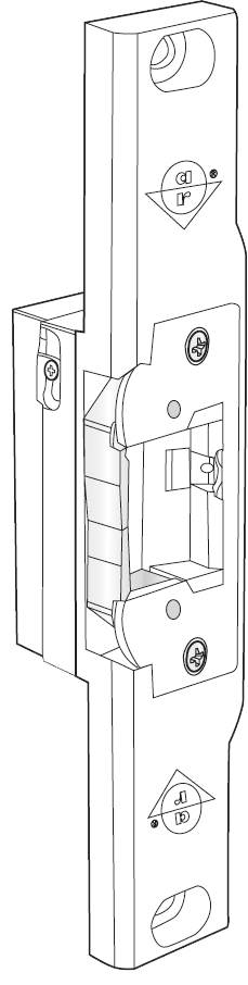 Electric Strike, Field Selectable 12, 16, or 24VAC/VDC, Fail Safe or Fail Secure (FS/FSE), Semi-Mortised for Narrow Rim Exit Devices with 1/2 Pullman Latch, 628/130 Aluminum Clear Anodized