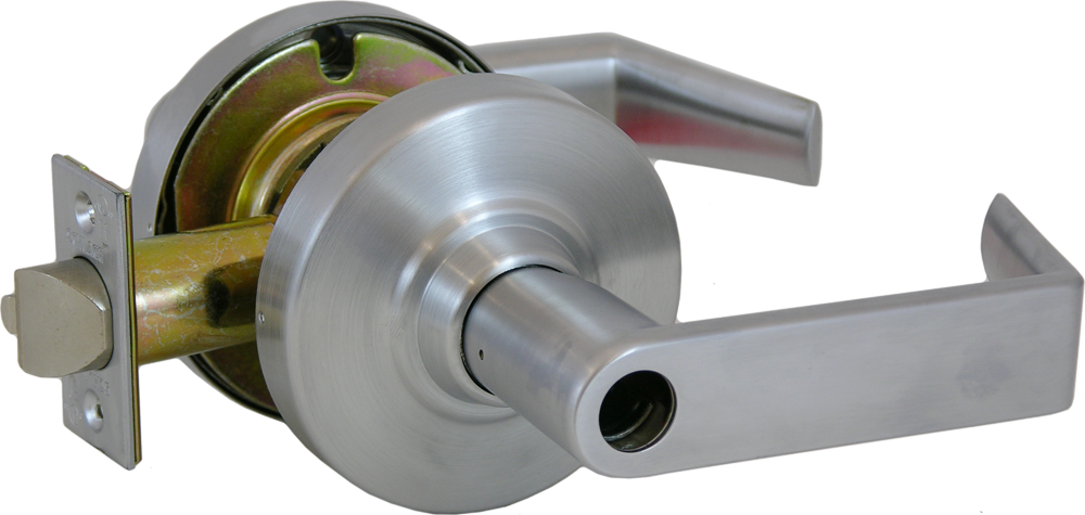 Grade 1, Schlage ND Storeroom, 24V Electric Unlock (EU), Fail Secure (FSE), Request to Exit (REX), Rhodes Lever, Less Cylinder, 626/US26D Satin Chrome