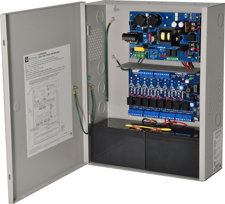 Access Power Controller w/ Power Supply/Charger, Output 12/24VDC @ 6 Amp, (8) PTC Class 2 Relay Outputs, Circuit Breaker with Auto-Resetting, FAI Fire Alarm Interface, Input: 115VAC, LED Visual Indicators, BC400 Enclosure