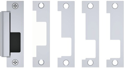 Electric Strike 12/24VDC/VAC, FS/FSE, Complete Kit Includes 1J, 1K, 1KD and 1KM Faceplates (4-7/8in x 1-1/4in), Cylindrical/Mortise/Rim Exits Latches Max 3/4in Throw, 630/US32D Stainless Steel