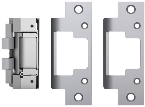 Electric Strike 12/24VDC/VAC, FS/FSE, No Frame Cutting, Cylindrical Latches Max 5/8in Throw, Includes 801 and 801A Faceplates (4-7/8in x 1-1/4in), 630/US32D Stainless Steel