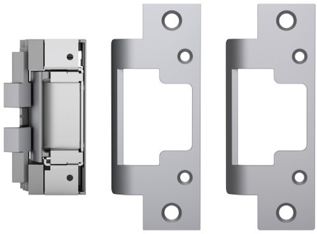 Electric Strike 12/24VDC/VAC, FS/FSE, No Frame Cutting, Cylindrical Latches Max 5/8in Throw, Includes 801 and 801A Faceplates (4-7/8in x 1-1/4in), 630/US32D Stainless Steel