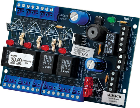 Access Power Controller Board Only, Output 12/24VAC/DC, (4) 2 Amp Outputs Class 2 Rated PTC Protected Power-Limited, Auto-Resettable, FAI Fire Alarm Interface, LED Visual Indicators