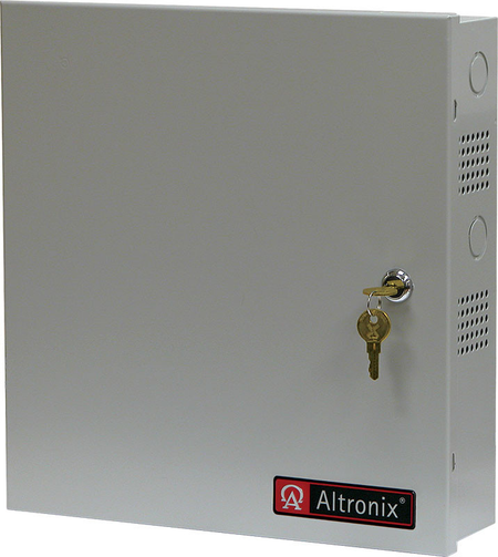 Enclosure in Door, Gray 13.5 H x 13 W x 3.25 D, Cam Lock, Fits Two (2) 12VDC/7AH Batteries