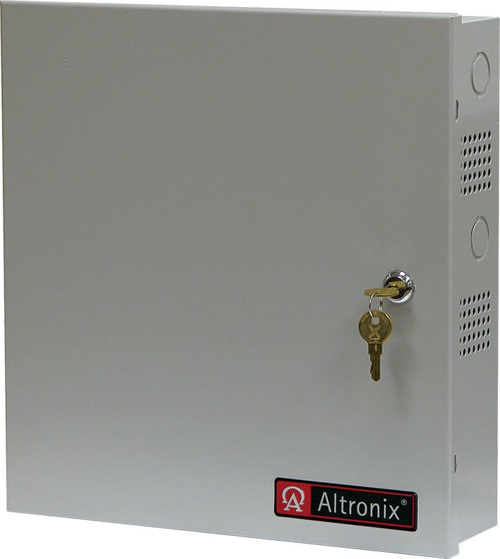 Enclosure in Door, Gray 13.5 H x 13 W x 3.25 D, Cam Lock, Fits Two (2) 12VDC/7AH Batteries