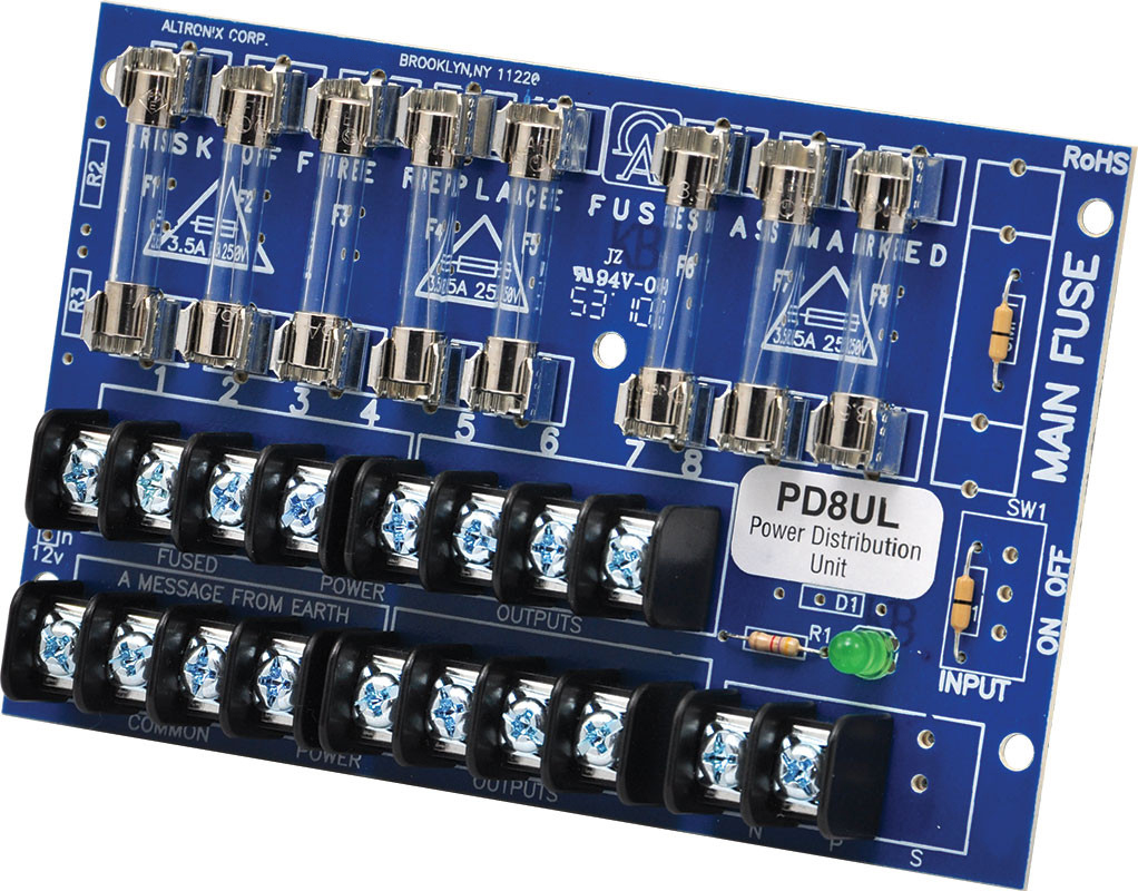 Power Distribution Board 28VAC/VDC 8 Out