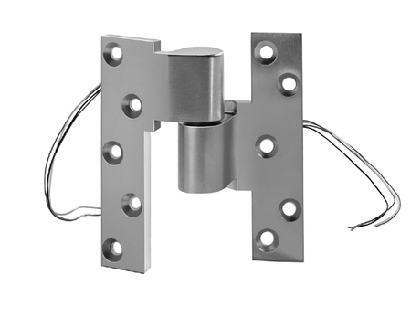 Electrified 3/4in Offset Intermediate Pivot with 4 Wire Power Transfer, Left Hand, 4 Wire 24-Gauge, 626/US26D Satin Chrome