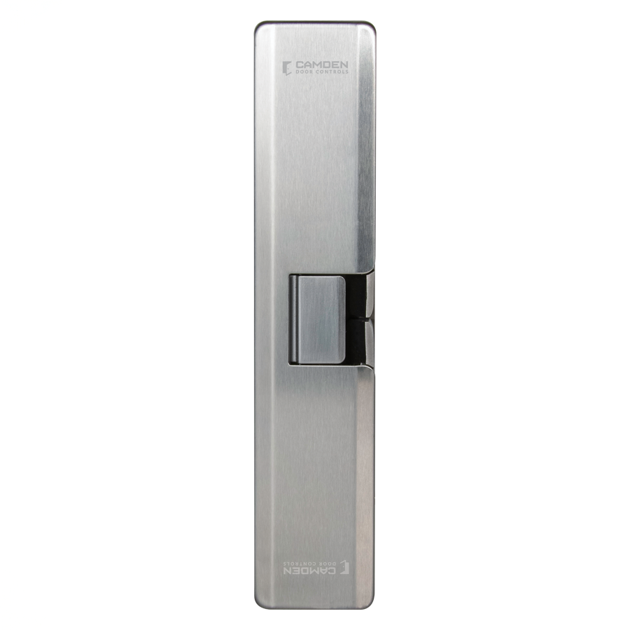 3/4in Electric Rim Exit Strike, Surface Mounted, Fire Rated, Up to 15lbs Preload, 12/24VAC/DC, Fail Safe/Fail Secure, C/W ‘Plug-in’ Latch Monitor Assembly and Metal Mounting Jig. Grade 1, Stainless Steel Finish
