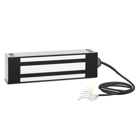 1200lbs Electromagnetic Gate Lock (EMLock) Standard Mount with Bond Sensor and Door Position Switch, Weather Resistant, 12/24VDC, Grade 1, 630/US32D Stainless Steel
