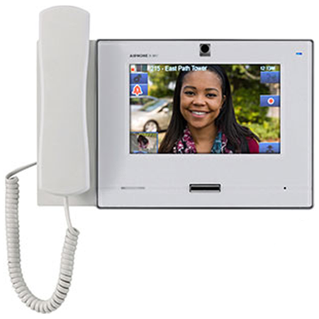IP Video Master Station, SIP Compatible, With 7in Touchscreen, Privacy Handset, White, TAA Compliant, (Replaces AIPIX-MV7-HW Hot# 176621)