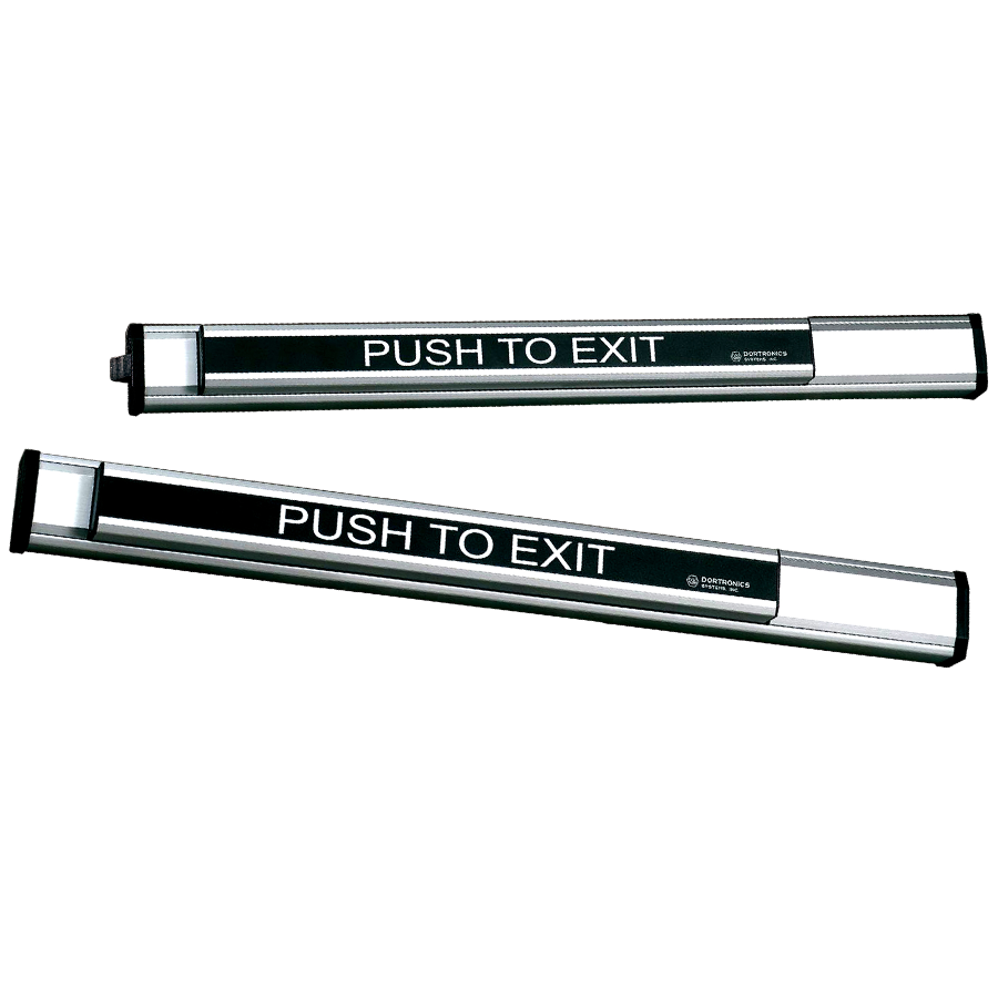 Egress Exit Bar for 36in Door with Dual SPDT Switches, Standard Aluminum Finish