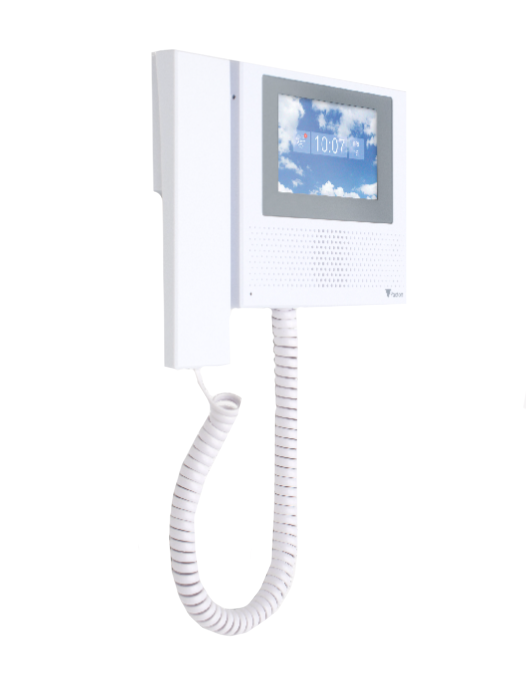 Entry Door Entry System, Standard Monitor with Handset, Full Duplex, 4.3in Color LED Touch Screen, 480 x 272, 16:9, TCP/IP, PoE, FCC, White
