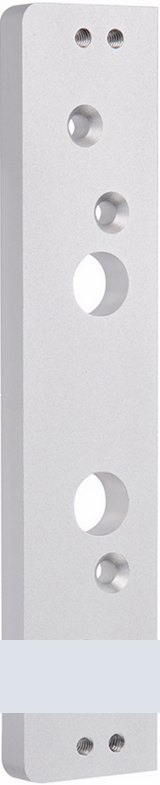 9000 Series 1/2in Aluminum Spacer Bracket, for Surface Mount Electric Strikes, 628/US28 Satin Aluminum Clear Anodized