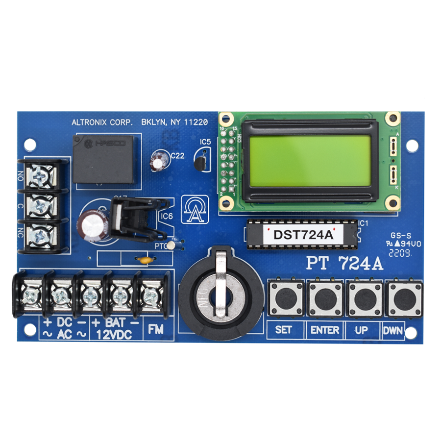 Event Timer Board Board Only, 24 Hour 365 Event, Alphanumeric LCD Display for Programming