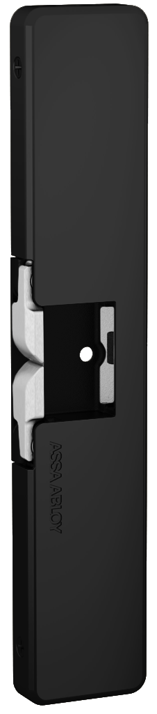 Slim Line Electric Strike 12/24VDC, FS/FSE, Rim Exits Max 1/2in Throw, 9in x 1-3/4in x 9/16in, Wood or Metal Frame, BSP Black Suede Powder Coat