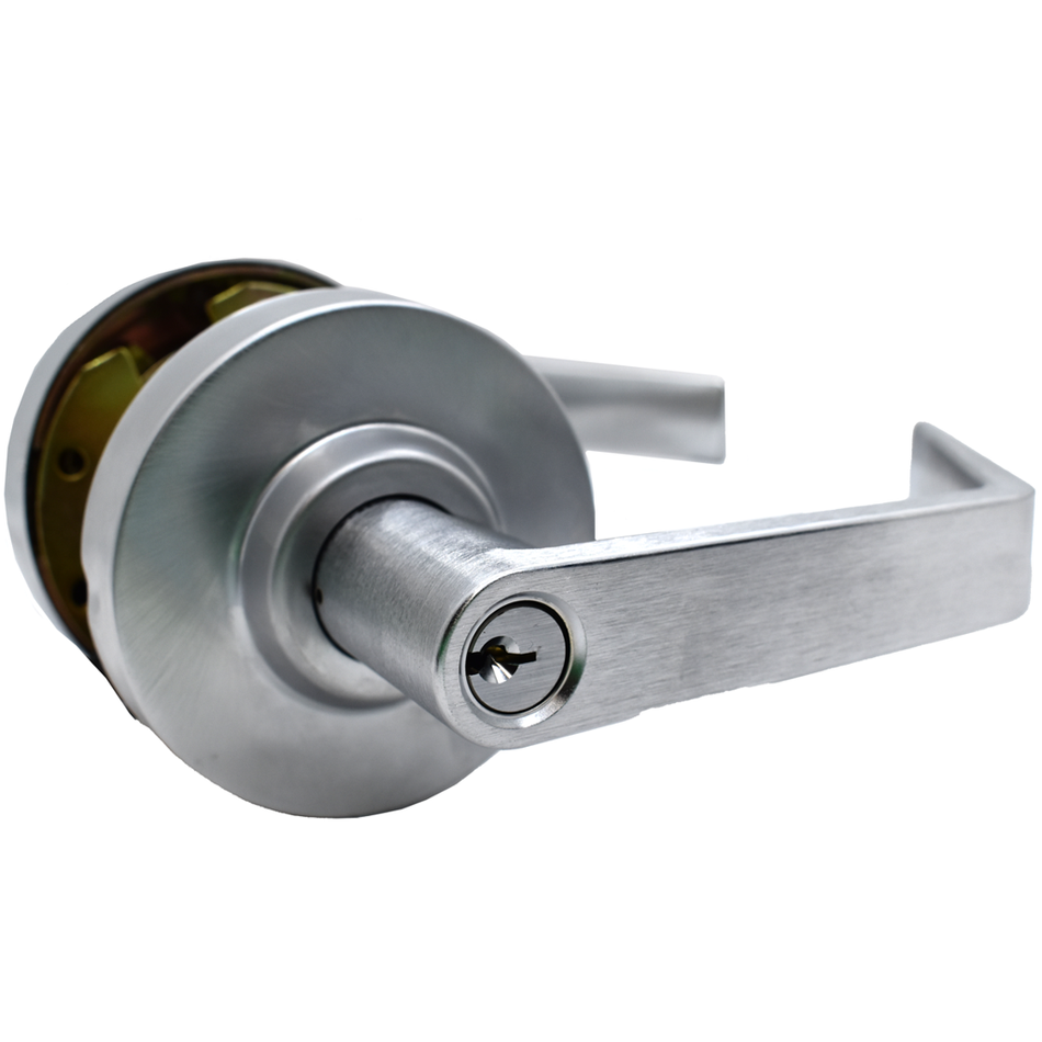 Electrified FSE (Fail Secure), w/Out REX, Storeroom Sierra Lever, Schlage C Keyway, Grade 1, 626/US26D Satin Chrome