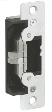 Ultraline Electric Strikes for Aluminum Jambs, Use with Adams Rite Deadlatches or Cylindrical Locks, 1-1/4in x 6-7/8in, Flat with Radius Face, 628/US28 Aluminum Clear Anodized