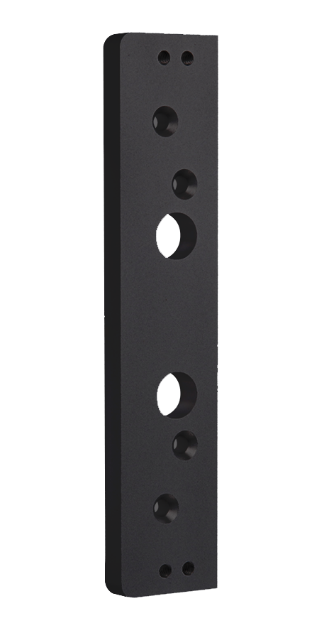 9000 Series 1/2in Aluminum Spacer Bracket, for Surface Mount Electric Strikes, BSP Black Suede Powder Coat