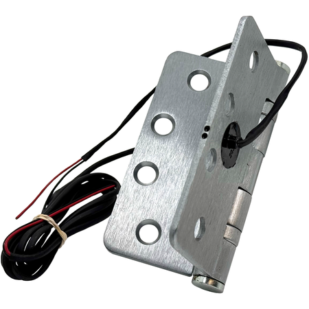 Electrified Hinge, 4.5in x 4.5in (4545), Wires 2/20 Gauge, 5-Knuckle, Ball Bearing, Standard Weight, Steel Base, Fire Rated, 626/US26D Satin Chrome