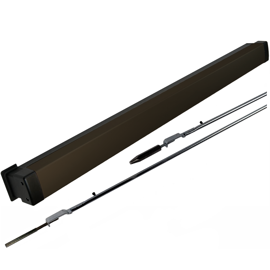 Concealed Vertical Rod Exit Device, Motorized Electric Retraction, Fits Narrow and Wide Stile Aluminum Doors, 36in x 96in, 695/SP313 Anodized Dark Bronze