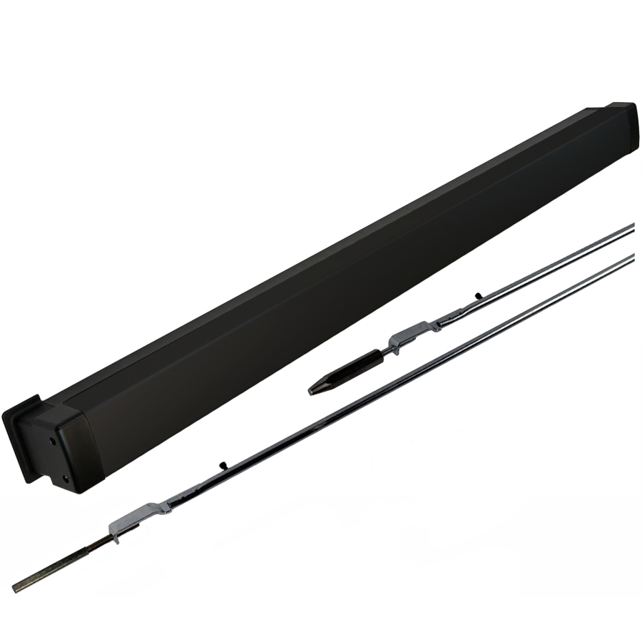 Concealed Vertical Rod Exit Device, Motorized Electric Retraction, Fits Narrow and Wide Stile Aluminum Doors, 36in x 96in, 711/335 Black Anodized