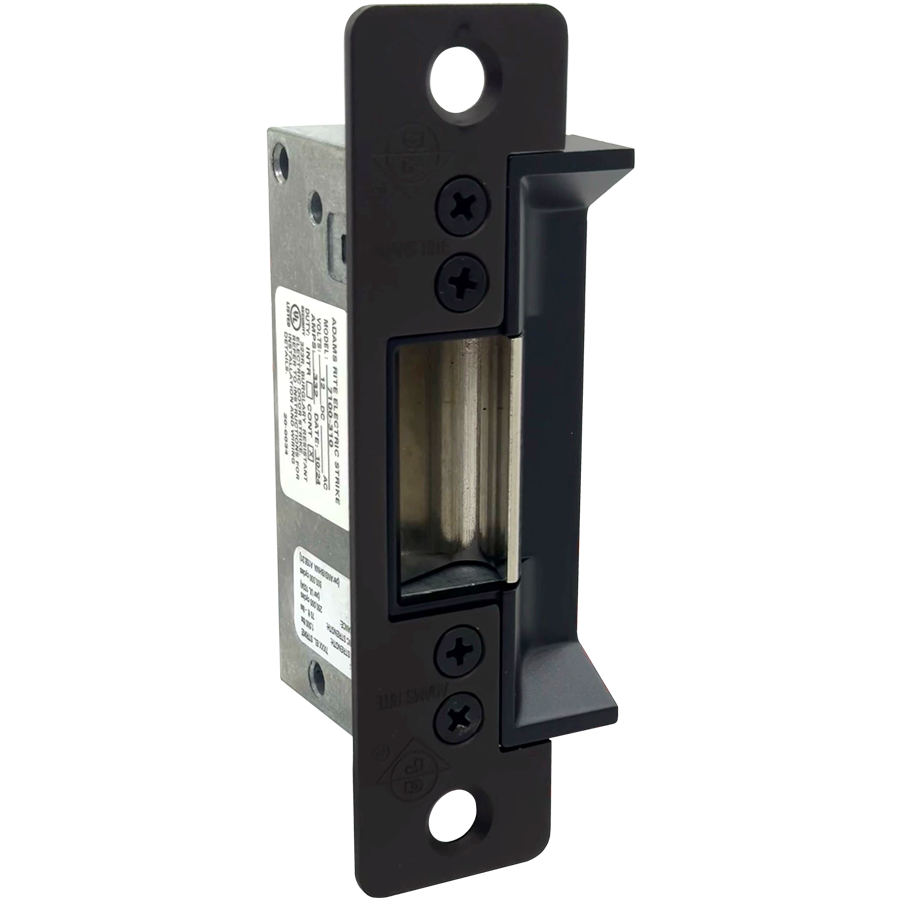 Electric Strike 12VDC Fail Secure (FSE), (Field Reversible to FS), Radius Corner( RC), 1-1/4in x 4-7/8in Faceplate, 695/SP313 Anodized Dark Bronze