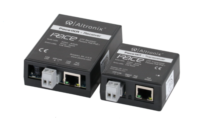 Long Range Single Pair Ethernet Adapter Kit, 1000m Over Twisted Pair (UTP or Shielded), 10Mbps, Passes PoE/PoE+, Includes: Pace1KR Receiver and Pace1KT Transceiver