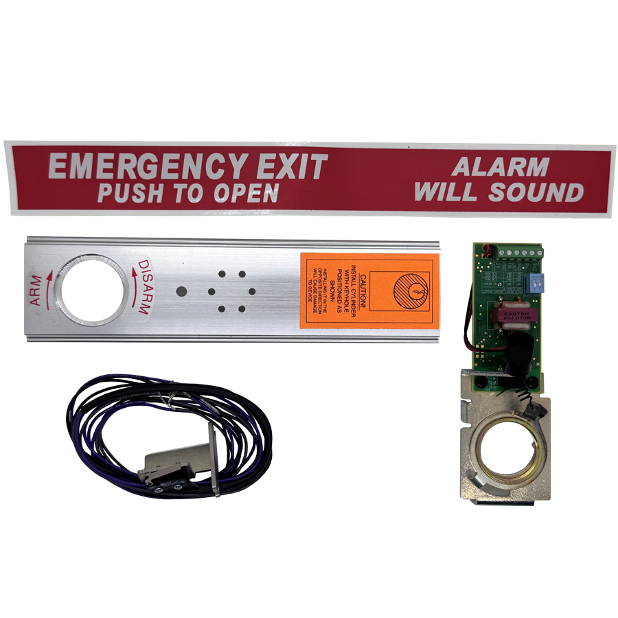 Exit Alarm Kit, Less Cylinder (Requires 1-1/4 Mortise Cylinder), 3ft for 25 Series, 626/US26D Satin Chrome (** See overview tab to verify min stile specs)