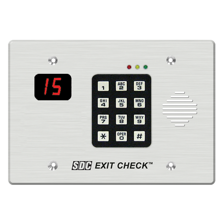 Delayed Egress Controller, NFPA 101, Keypad Control, Selectable Egress Delay (15-30 Seconds), 12/24VDC, SPDT Single Pole Double Throw, Integrated Digital Display, Verbal Countdown, Alarm Tone and Door Release Indicator, Controls up to 2 Doors