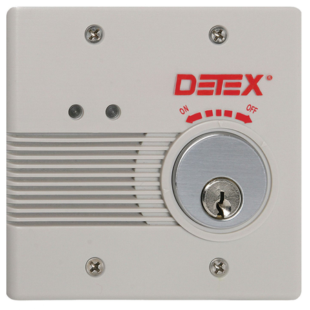 Gray Exit Alarm, Flush Mount, 100DB, AC/DC Hardwired 12/24VAC/VDC with Optional 9VDC Battery Backup, Warning Sign and Back Box Included, Door Mag Contact and Transformer not Included.