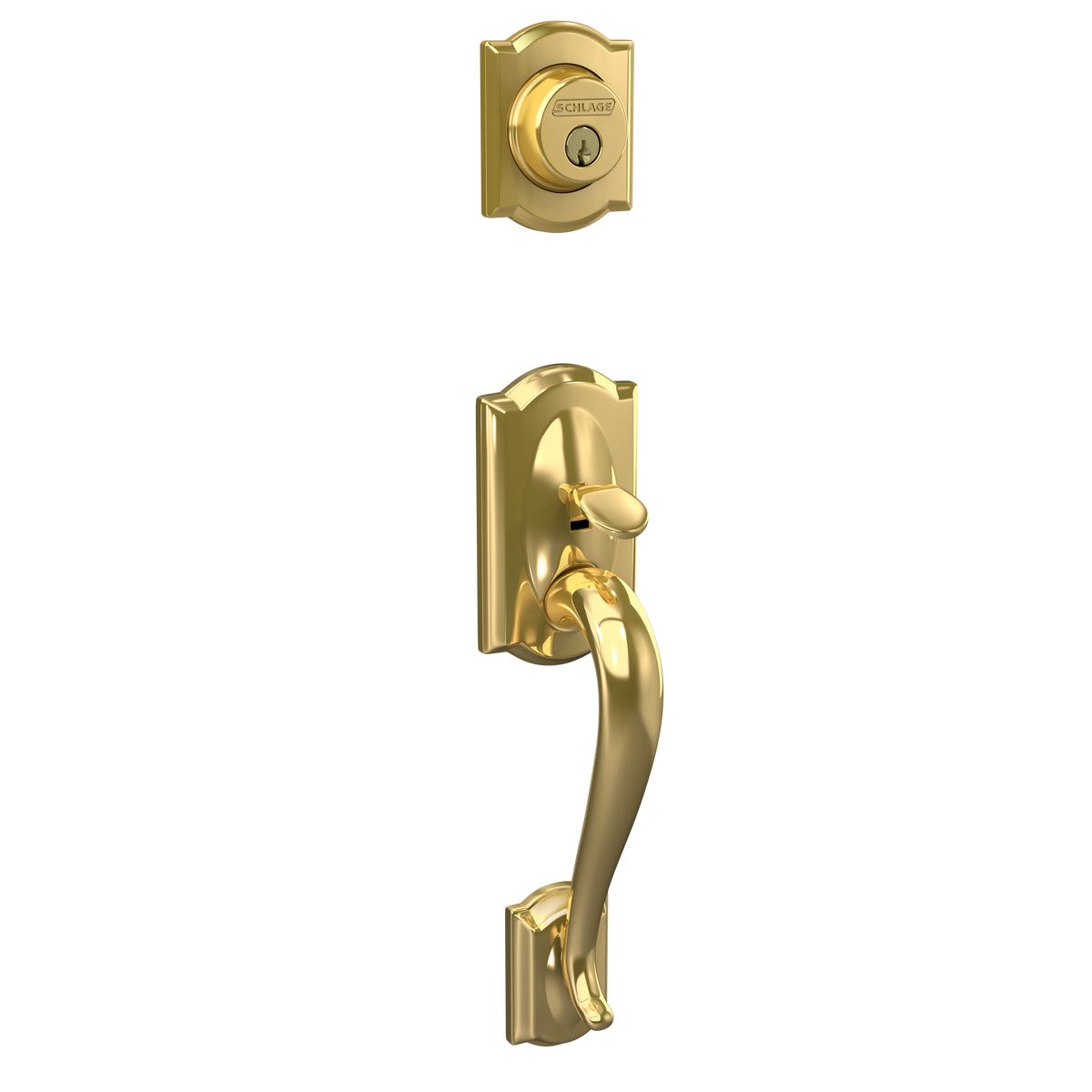 Schlage F58 - Keyed Outside of F60 Handleset Camelot, Grade 1